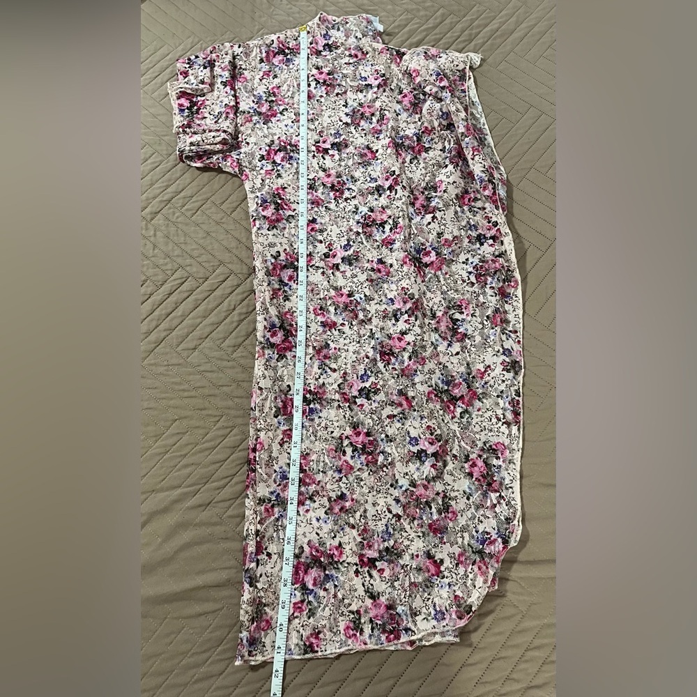 LuLaRoe Floral Lace Duster Kimono Cardigan Size M - Picture 7 of 8